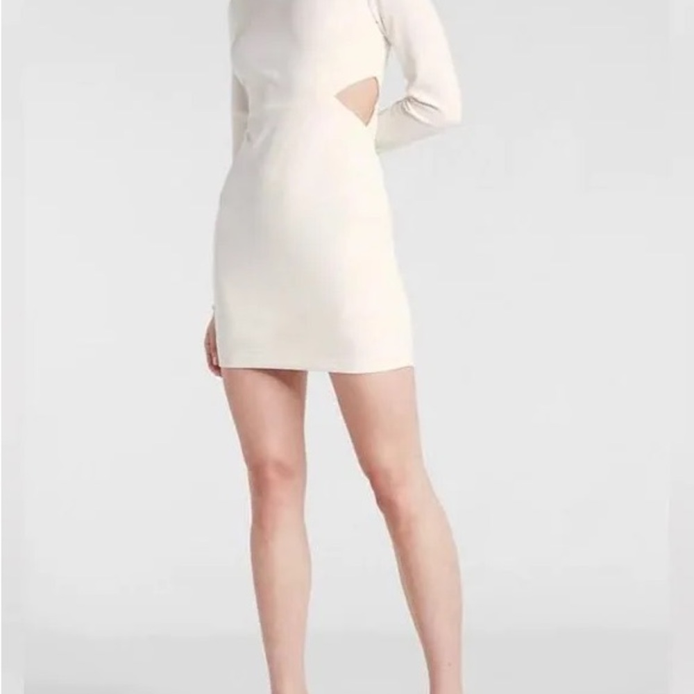 Elegant Cream Cut-Out Dress